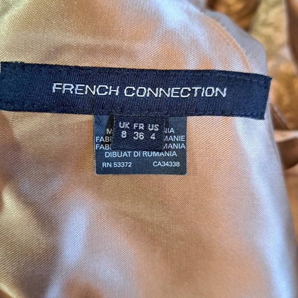 French Connection Blousy Bloom Gold Jacquard Dress‎ Size 4 - Picture 7 of 10